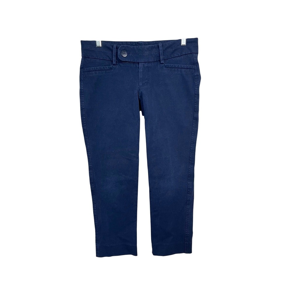 Lilly Pulitzer Chino Pants Womens 4 Navy Blue Slim Fit Stretch Crop Trousers